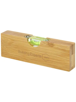 Nivel de burbuja en bambú con abrebotellas 