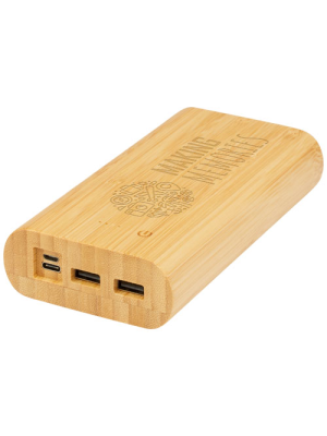 Batería externa de 20,000 mAh de bambú 