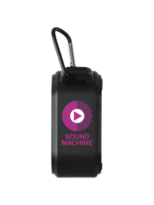 Altavoz solar Bluetooth IPX5 de 3W con mosquetón en plástico reciclado con certificación RCS 