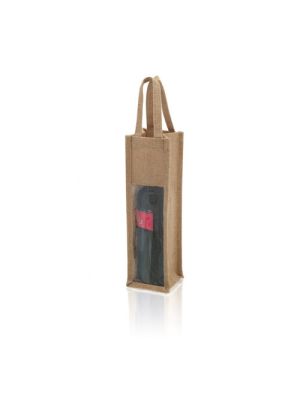 Accesorios vino bolsa holden de yute ecológico con publicidad vista 1