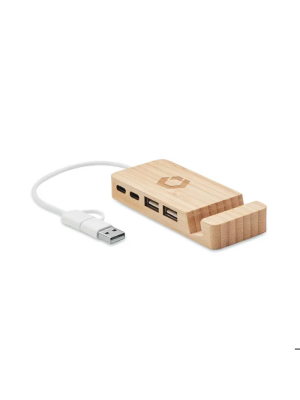 HUBSTAND HUB USB de 4 puertos de bambú