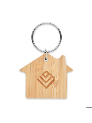 HOUSEBOO Llavero de bambú con forma de c