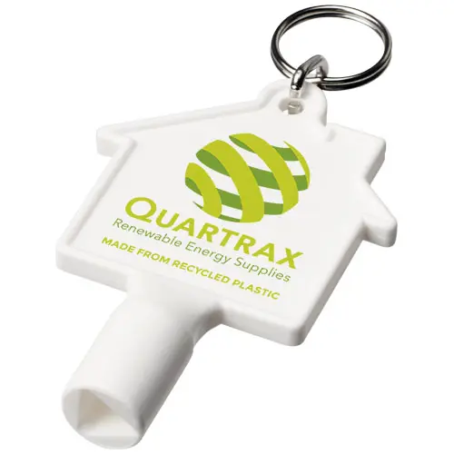 Llavero de material reciclado con forma de casa