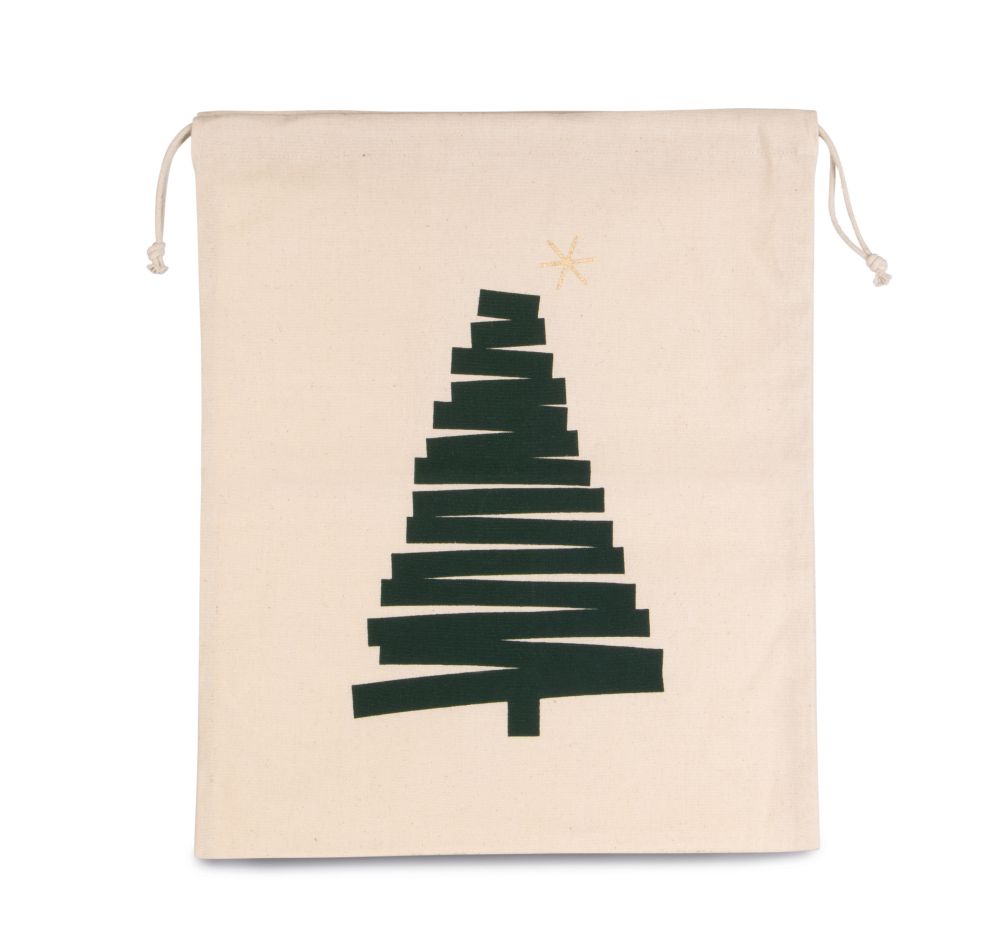 Bolsa algodón cierre cordón, diseño de pino