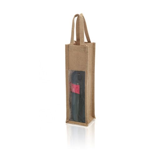 Accesorios vino bolsa holden de yute ecológico con publicidad vista 1