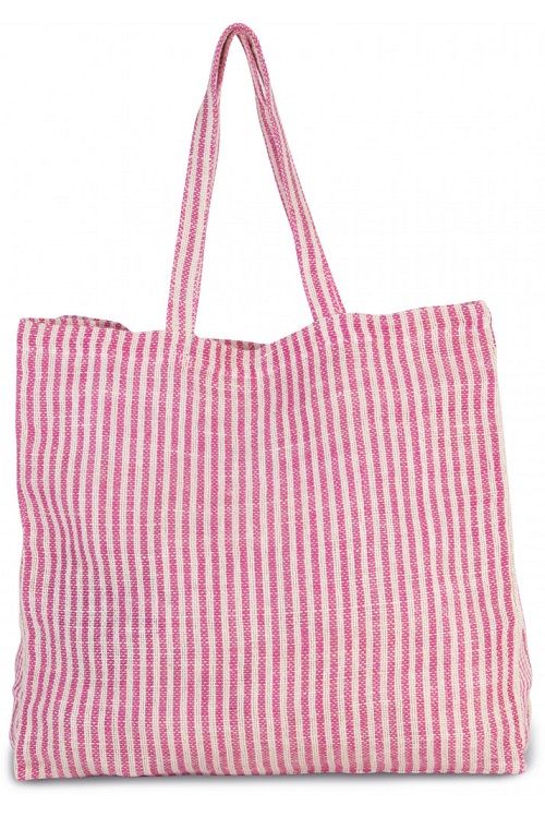 Bolsa de compras de juco a rayas