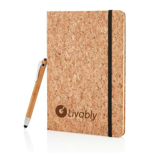 Libreta A5 con bolígrafo touch de bambú