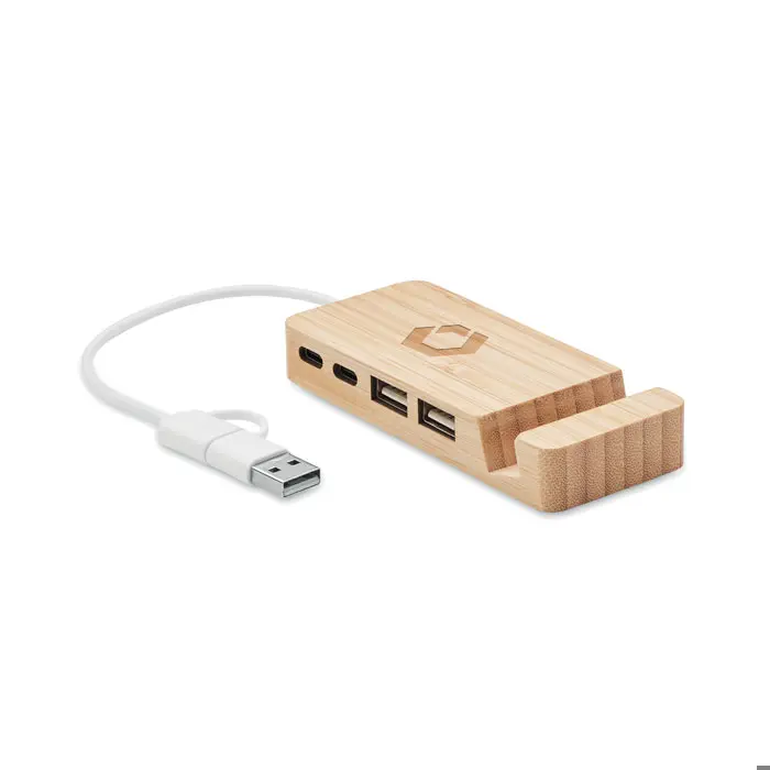 HUBSTAND HUB USB de 4 puertos de bambú