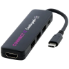 USB 2.0-3.0 con adaptador multimedia de plástico reciclado con puerto HDMI y certificación RCS
