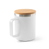 LAUDA. Taza de acero inoxidable 90% reciclado con tapa de bambú vista 1