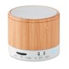 Altavoces round bamboo de bambú ecológico blanco vista 1